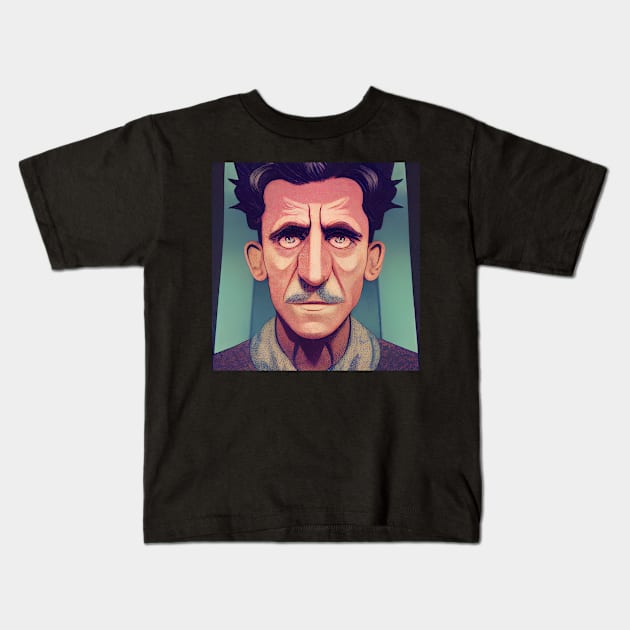 George Orwell Portrait | Comics style Kids T-Shirt by Classical